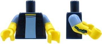 LEGO tors figurki - kamizelka, koszulka, tatuaż