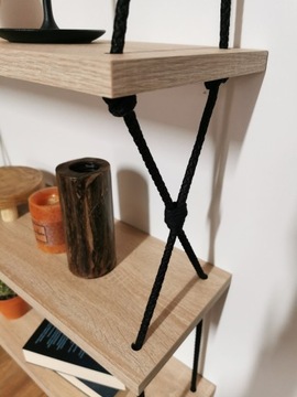 Полки подвесные на веревках 60х20 дуб сонома