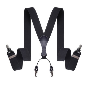 Мужские кожаные брюки с подтяжками премиум-класса