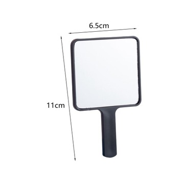 Удобное зеркало с ручкой, маленькое для макияжа, черное.
