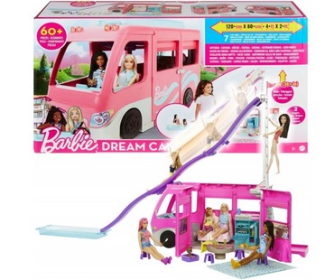 BARBIE KAMPER MARZEŃ 3W1 Pojazd + Domek + Basen HCD46 NA PREZENT 60 AKCES.