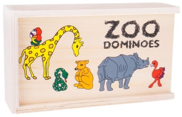 ДЕРЕВЯННАЯ КАРТИНКА ДОМИНО ЖИВОТНЫЕ 28 ШТ.