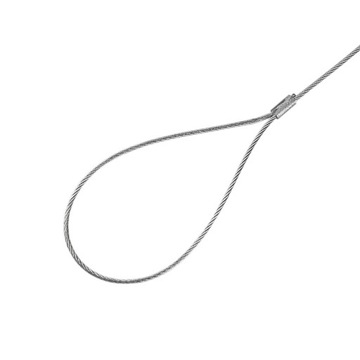 Lina Stalowa z Pętlami Oczkami 3mm 100cm 1,0m