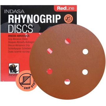 INDASA RED LINE KRĄŻKI ŚCIERNE NA RZEP 150MM 6H P280