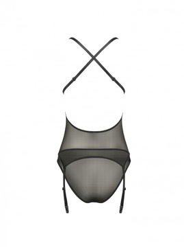 Passion ERZA CORSET čierny vyzývavý erotický korzet s nohavičkami L/XL