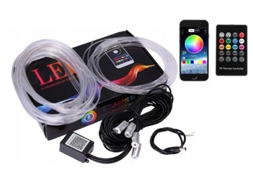 6x ŚWIATŁOWÓD EL WIRE LED RGB AMBIENT PILOT APP 8m