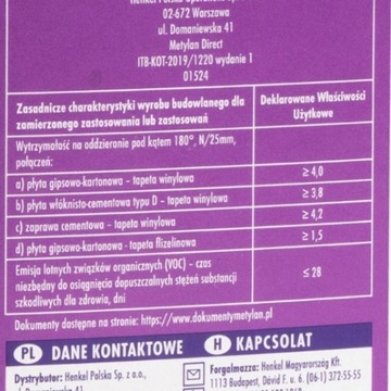 КЛЕЙ METYLAN DIRECT 200G ДЛЯ ВИНИЛОВЫХ НЕСВОБОДНЫХ ОБОЕВ
