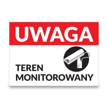 UWAGA TEREN MONITOROWANY A5 - tabliczka PCV 15x21