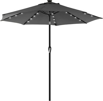 PARASOL OGRODOWY tarasowy SZARY ANTRACYT 3 M LED 300 x 240 cm klasyczny