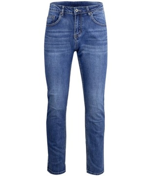 Spodnie jeansowe męskie granatowe jeansy z prostą nogawką 38