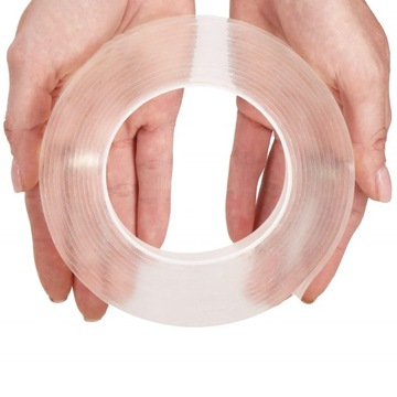 ПРОЧНАЯ ДВУСТОРОННЯЯ ВОДОНЕПРОНИЦАЕМАЯ НАНО ЛЕНТА, МНОГОРАЗОВАЯ, ПРОЗРАЧНАЯ