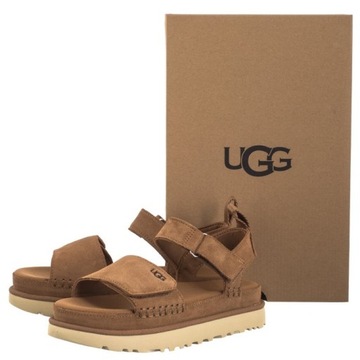 Buty Sandały Zamszowe na Platformie Damskie UGG W Goldenstar Brązowe