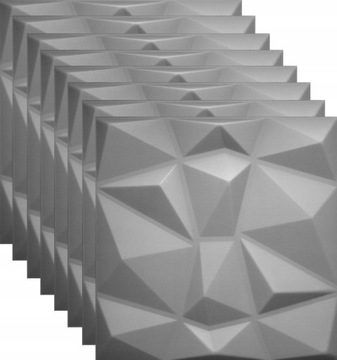 PANELE ŚCIENNE SZARE KASETONY 3D DIAMENT SZARY |ZESTAW 2m2|