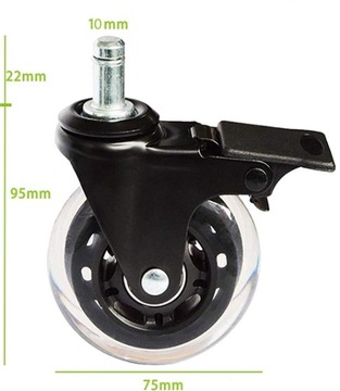 Резиновые колеса ИКЕА для кресла с тормозом.