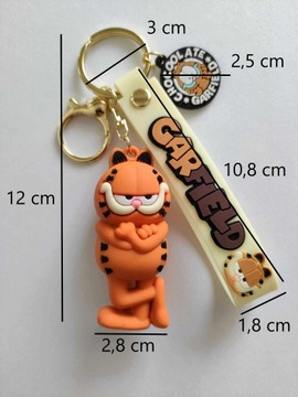 Брелок для ключей CAT Garfield 3D, брелок с подвеской, зажим