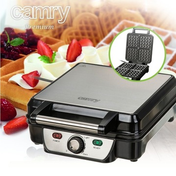 MOCNA GOFROWNICA DUŻE SMACZNE GOFRY XXL 4 DUŻE CHRUPIĄCE GOFRY 1500W 230V