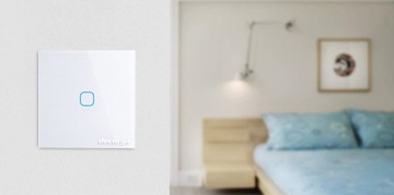 POJEDYNCZY WŁĄCZNIK ŚWIATŁA SZKLANY DOTYKOWY LED BIAŁY DOPUSZKOWY WIFI TUYA