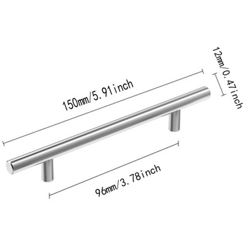 UCHWYT MEBLOWY SREBRNE UCHWYT DO SZAFKI KUCHENNEJ 10SZTUK