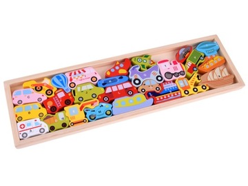 Большой набор ТРАНСПОРТ 27 штук буквы алфавита деревянный пазл ZA4747