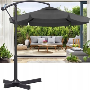 САДОВЫЙ ЗОНТ С РУЧКОЙ И РУЧКОЙ, БОЛЬШОЙ, СКЛАДНОЙ, ЖЕСТКИЙ + КРЫШКА