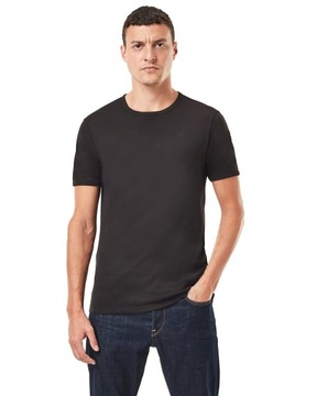 G-STAR Raw Męski T-shirt Basic Slim 2-pak, czarny