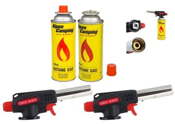 PALNIK GAZOWY NA GAZ FLAME M-961C x2 + 2 KARTUSZY