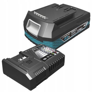 DEDRA БЫСТРОЕ ЗАРЯДНОЕ УСТРОЙСТВО ЛИТИЙ-ИОННЫЙ АККУМУЛЯТОР 18 В + 2 Ач