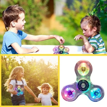 FIDGET SPINNER СВЕТЯЩИЙСЯ СВЕТОДИОДНЫЙ ПРОЗРАЧНЫЙ ЦВЕТНОЙ ПРЕМИУМ ДЛЯ ДЕТСКОЙ ИГРЫ