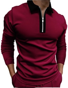 Elegancka Koszulka Polo Męska Z Długim Rękawem Wysokiej Jakości, XL (54)