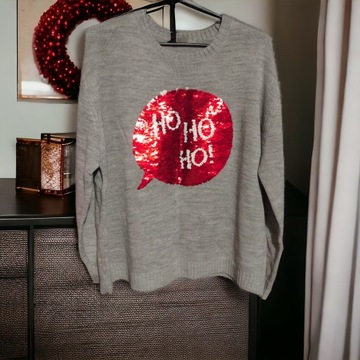 Sweter H&M divided Ho Ho Ho świąteczny roz L