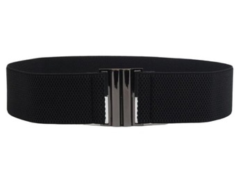 PASEK DAMSKI CZARNY GUMA ELASTYCZNY PAS 60-65cm DO SUKIENKI