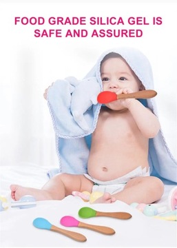 1 шт. детская деревянная ложка силиконовая деревянная ложка для кормления ребенка органический мягкий наконечник