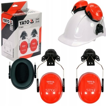ПРОТИВОШУМНЫЕ НАУШНИКИ YATO, УСТАНОВЛЕННЫЕ НА ШЛЕМ