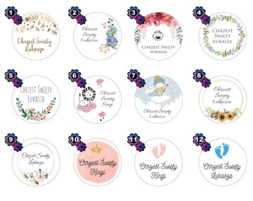 Наклейки НА КРЕЩЕНИЕ СПАСИБО ЗА ПРИЕЗД личные имена