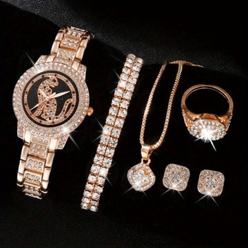Luksusowy zegarek kwarcowy ze strasami Hiphop Fashion Analogowy zegarek na