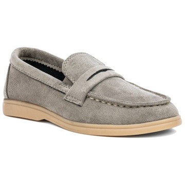 WOJTYŁKO 5W24431 BUTY MOKASYNY DZIECIĘCE ELEGANCKIE SZARE ZAMSZOWE R 35