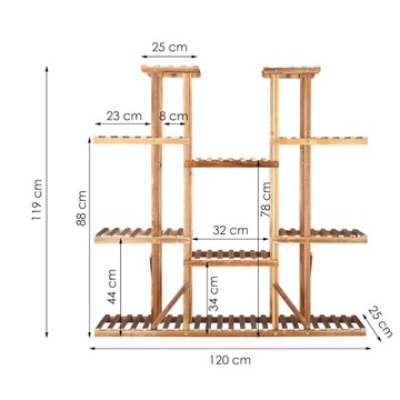 БОЛЬШАЯ ПОДСТАВКА ДЛЯ ЦВЕТОВ ДЕРЕВЯННАЯ ПОДСТАВКА ДЛЯ ЦВЕТОВ НА 15 ГОРШКОВ, МНОГОЯРУСНАЯ