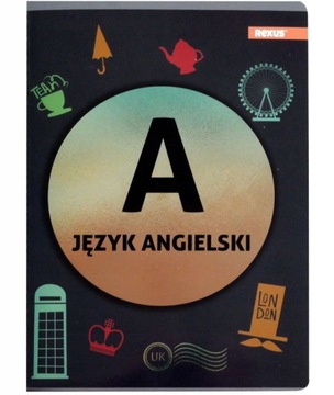Zeszyt w kratkę A5 60 kartek tematyczny język Angielski szkoła