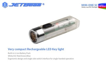 Latarka mini NITEYE/JETBEAM MINI-ONE SC 400 lumenów USB-C światło UV + RGB