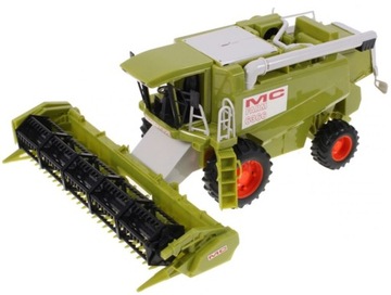 Большой зерноуборочный комбайн, сельскохозяйственная машина, трактор, движущиеся части + прицеп