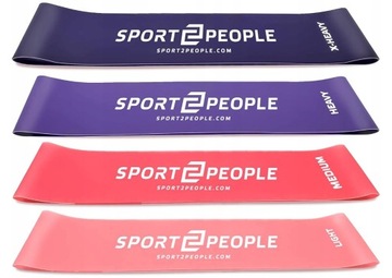 Sport2People Taśmy Oporowe Opaski do Ćwiczeń 4 szt.