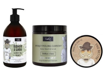 LAQ DZIKUS ZESTAW MĘSKI 3cz ŻEL 500+PEELING+MASŁO