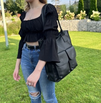 Большая сумка через плечо XXL из натуральной кожи - СУМКА 100% КОЖАНАЯ A4