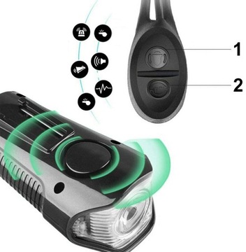 МОЩНАЯ ВЕЛОСИПЕДНАЯ ЛАМПА ПЕРЕДНЯЯ ЗАДНЯЯ СВЕТОДИОДНАЯ СЧЕТЧИКА ГРОМКИЙ ЗВОНОК АККУМУЛЯТОРНАЯ БАТАРЕЯ