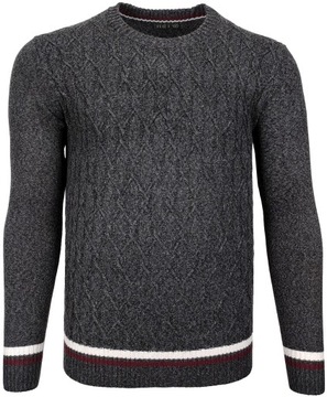 Sweter męski ciepły z dodatkiem wełny O199 r. XXL