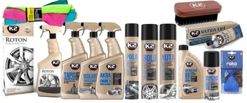 Duży ZESTAW KOSMETYKÓW DO PIELĘGNACJI AUTA PREZENT KOSMETYKI SAMOCHODOWE K2