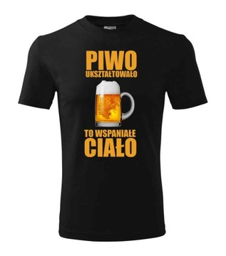 T-SHIRT KOSZULKA motyw 3 D Piwo Śmieszna do 4XL