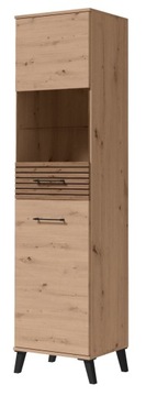 wąska szafka REGAŁ witryna dąb artisan do SALONU