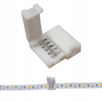 ZŁĄCZKA TAŚMY LED ZŁĄCZE PODWÓJNE Z ZATRZASKIEM DWUSTRONNA RGBW 12mm