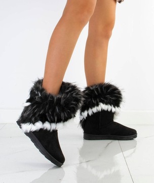 ЧЕРНЫЕ ТЕПЛЫЕ СНЕЖНЫЕ БОТИНКИ НА МЕХЕ 37